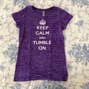 Girls' Cute "Keep Calm & Tumble On" Gymnastics Top